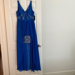 Aqua evening gown ( high low dress)